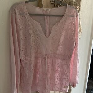 Odd Molly Light Pink Lace Blouse